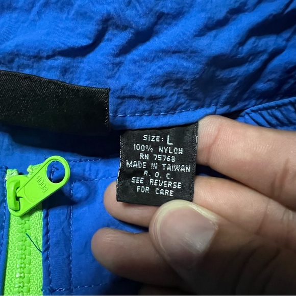 Vintage 90s Surfing Half Zip Blue Nature Windbreaker  Size XL 25X27.5 - Picture 6 of 8